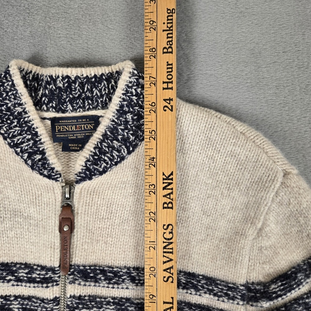 Pendleton Original Westerley Sweater Adult Medium Lambs Wool Full Zip Aztec - Picture 6 of 7
